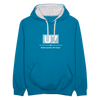 U7 - Kontrast Hoodie - Pfauenblau/Grau meliert