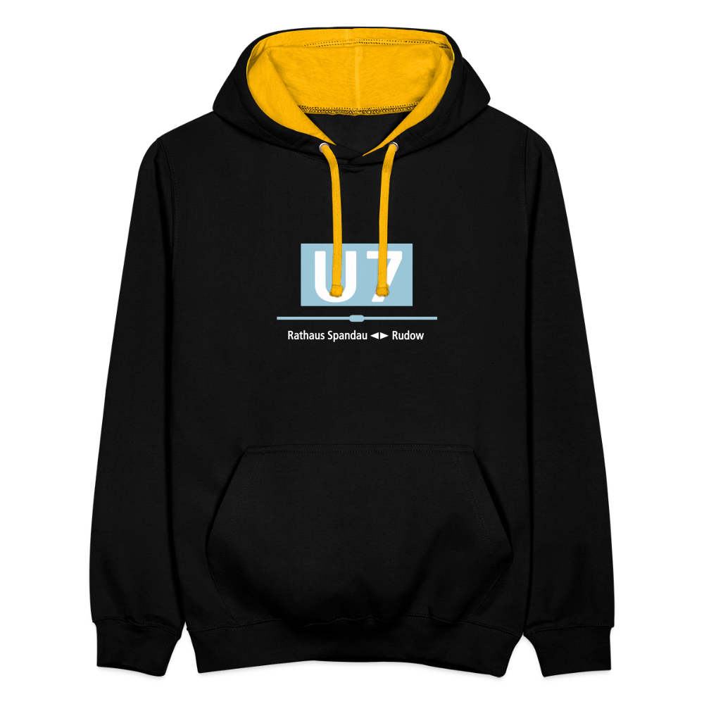 U7 - Kontrast Hoodie - Schwarz/Gold