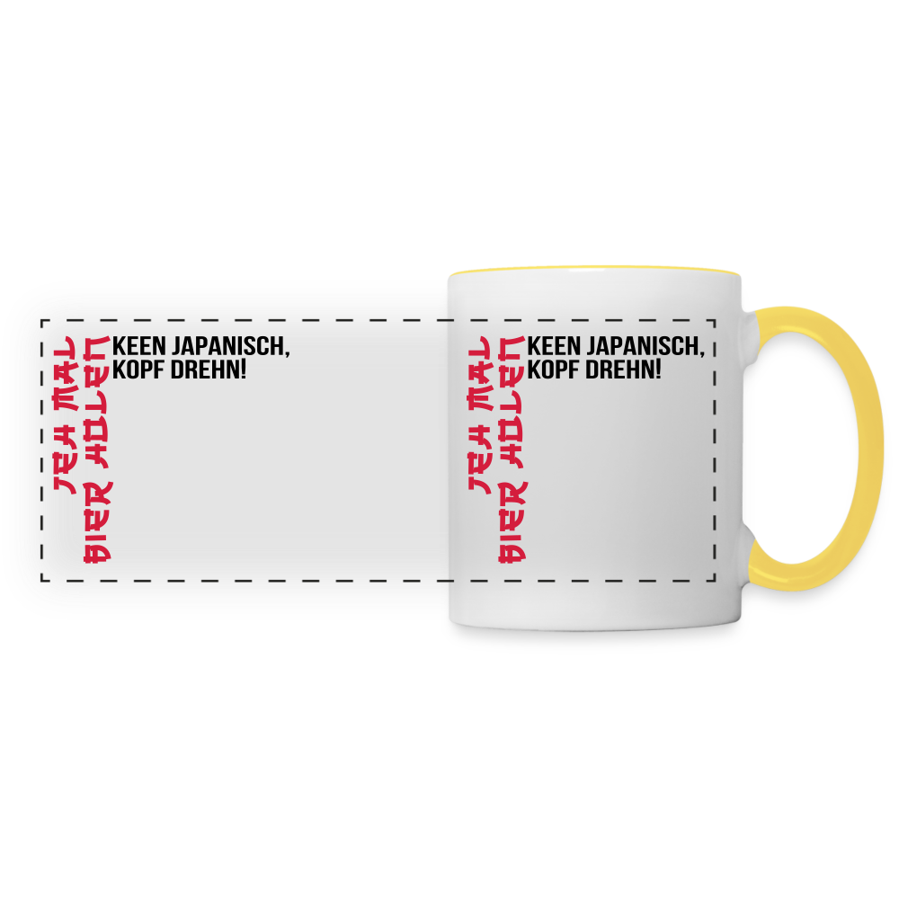 Jeh mal Bier holen! - Tasse zweifarbig - Weiß/Gelb