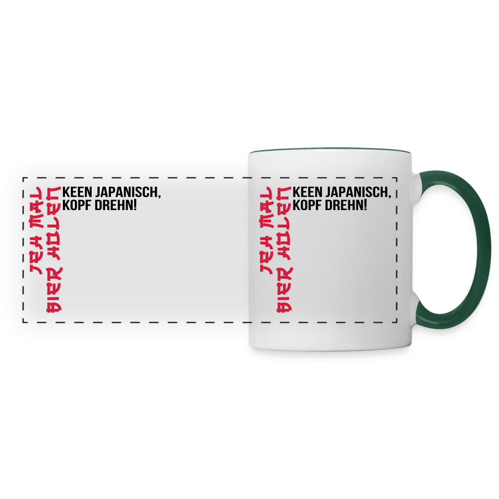 Jeh mal Bier holen! - Tasse zweifarbig - Weiß/Dunkelgrün