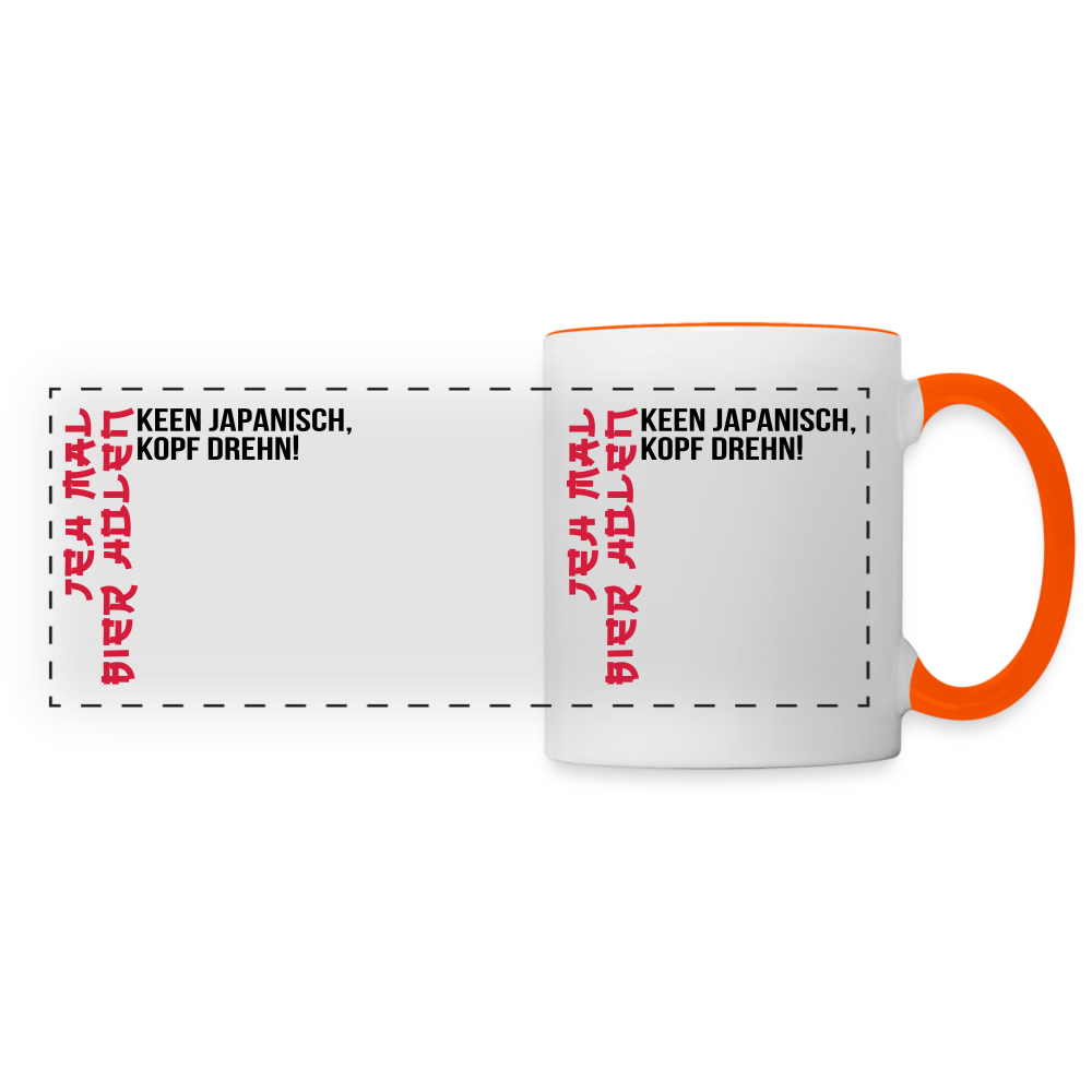 Jeh mal Bier holen! - Tasse zweifarbig - Weiß/Orange
