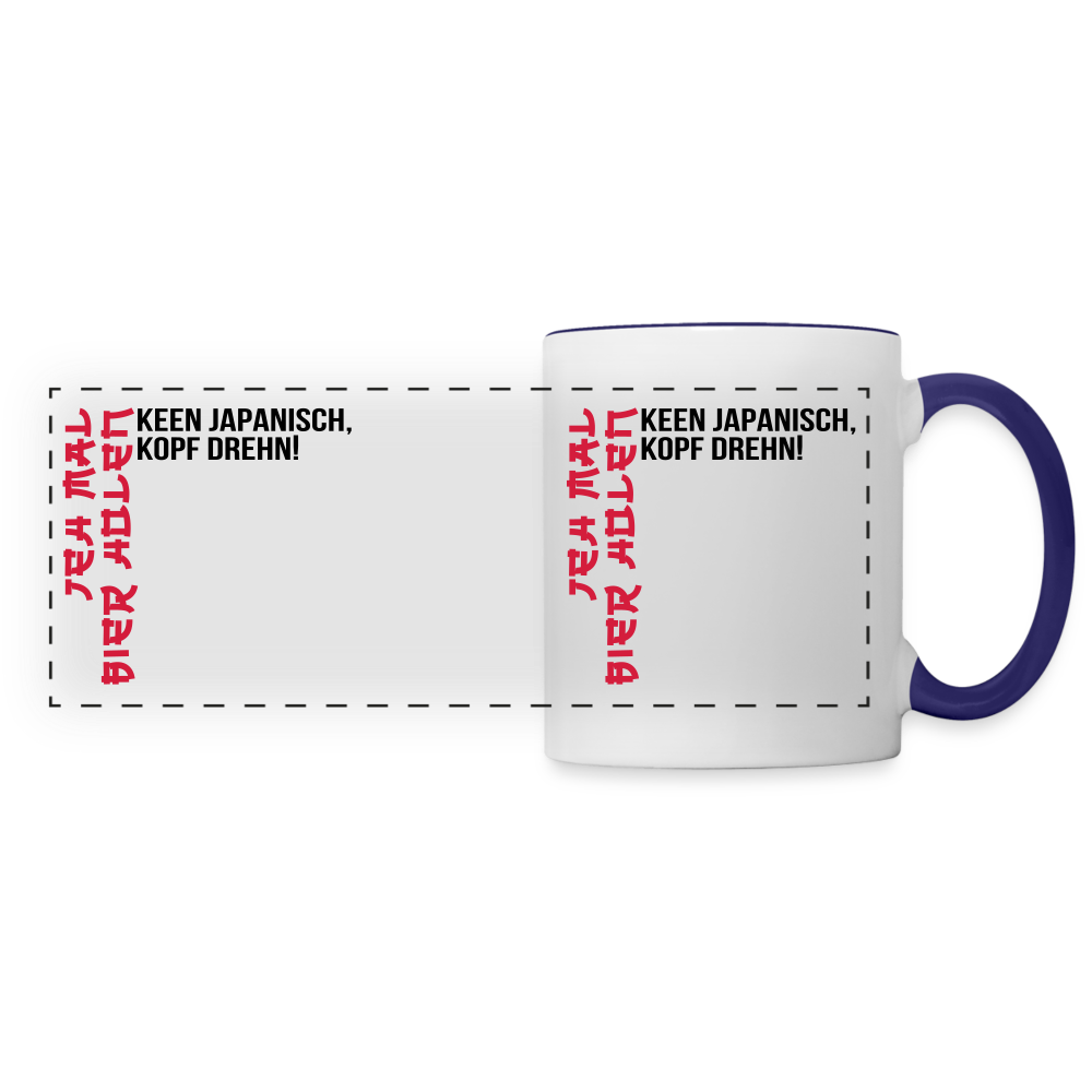 Jeh mal Bier holen! - Tasse zweifarbig - Weiß/Kobaltblau