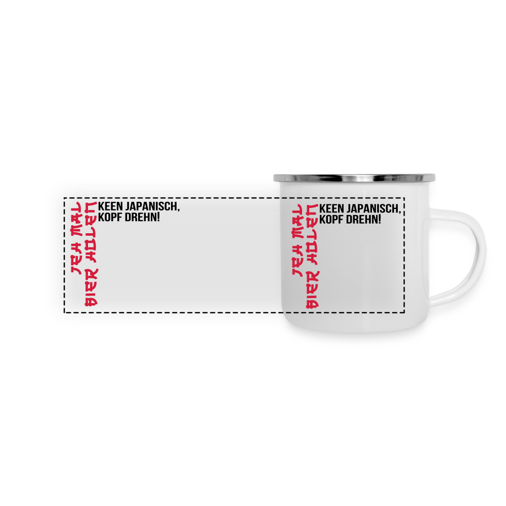 Jeh mal Bier holen! - Emaille Tasse - Weiß