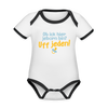ob ick hier jeborn bin uff jeden - Baby Bio-Kurzarm-Kontrastbody - Weiß/Schwarz