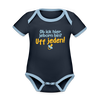 ob ick hier jeborn bin uff jeden - Baby Bio-Kurzarm-Kontrastbody - Navy/Himmelblau