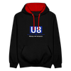 U8 - Kontrast Hoodie - Schwarz/Rot