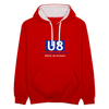 U8 - Kontrast Hoodie - Rot/Weiß