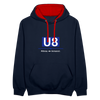 U8 - Kontrast Hoodie - Navy/Rot