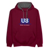 U8 - Kontrast Hoodie - Weinrot/Anthrazit