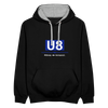 U8 - Kontrast Hoodie - Schwarz/Grau meliert
