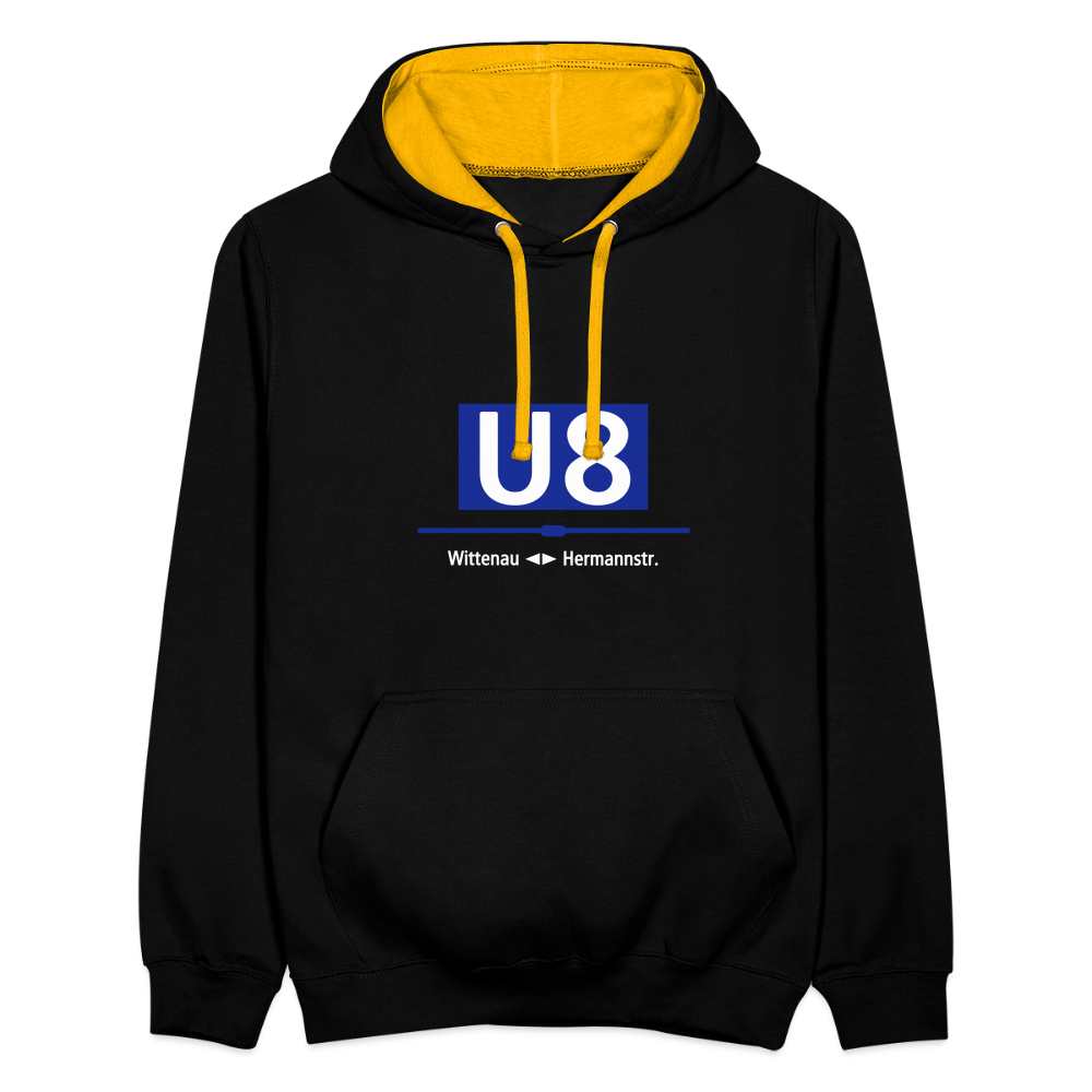U8 - Kontrast Hoodie - Schwarz/Gold