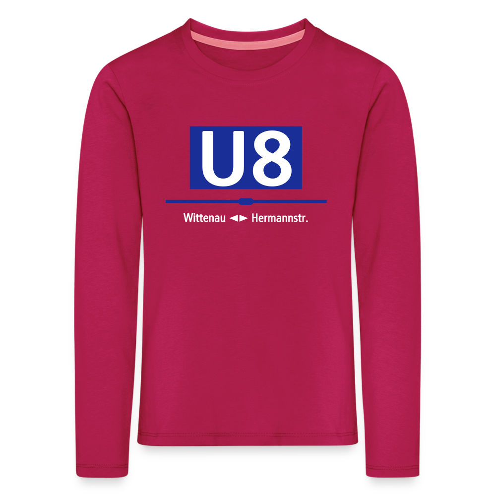 U8 - Kinder Langarmshirt - dunkles Pink