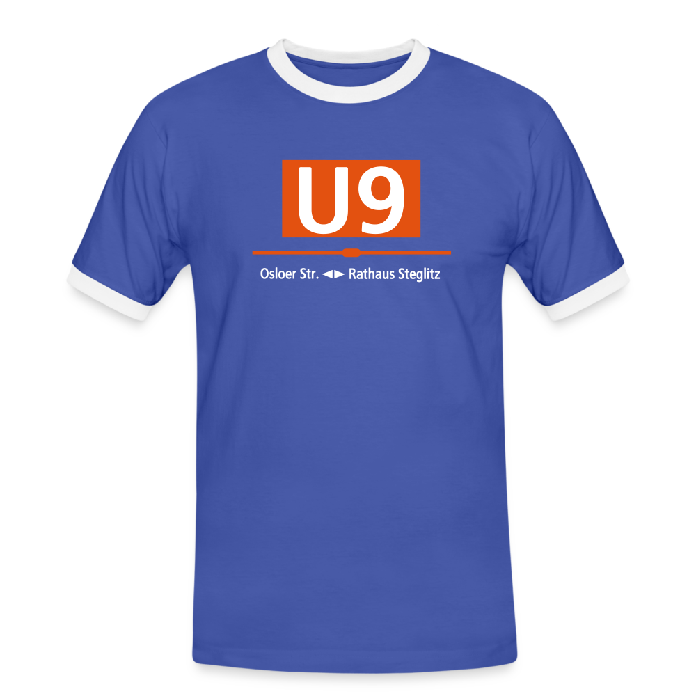 U9 - Männer Ringer T-Shirt - Blau/Weiß