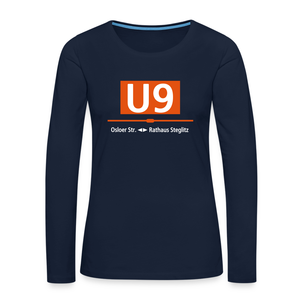 U9 - Frauen Premium Langarmshirt - Navy