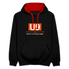 U9 - Kontrast Hoodie - Schwarz/Rot