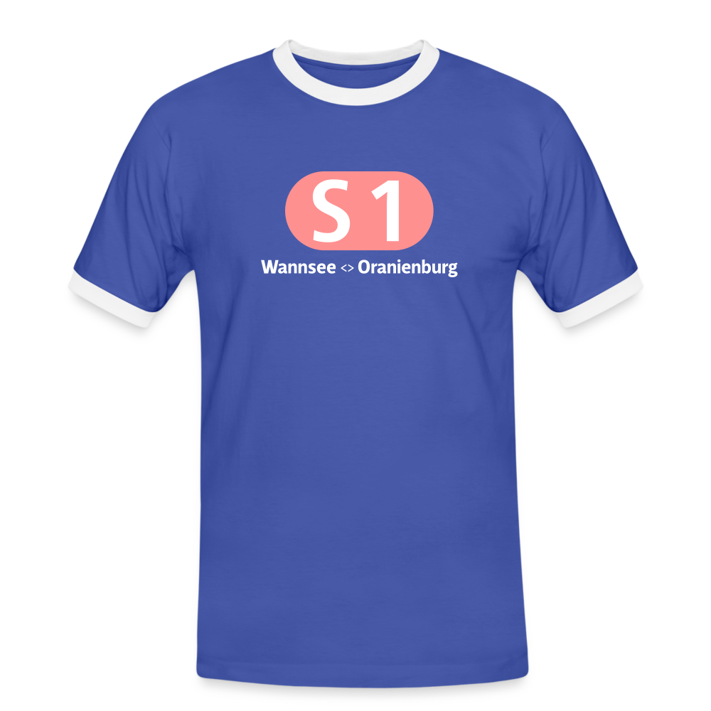 S1 - Männer Ringer T-Shirt - Blau/Weiß