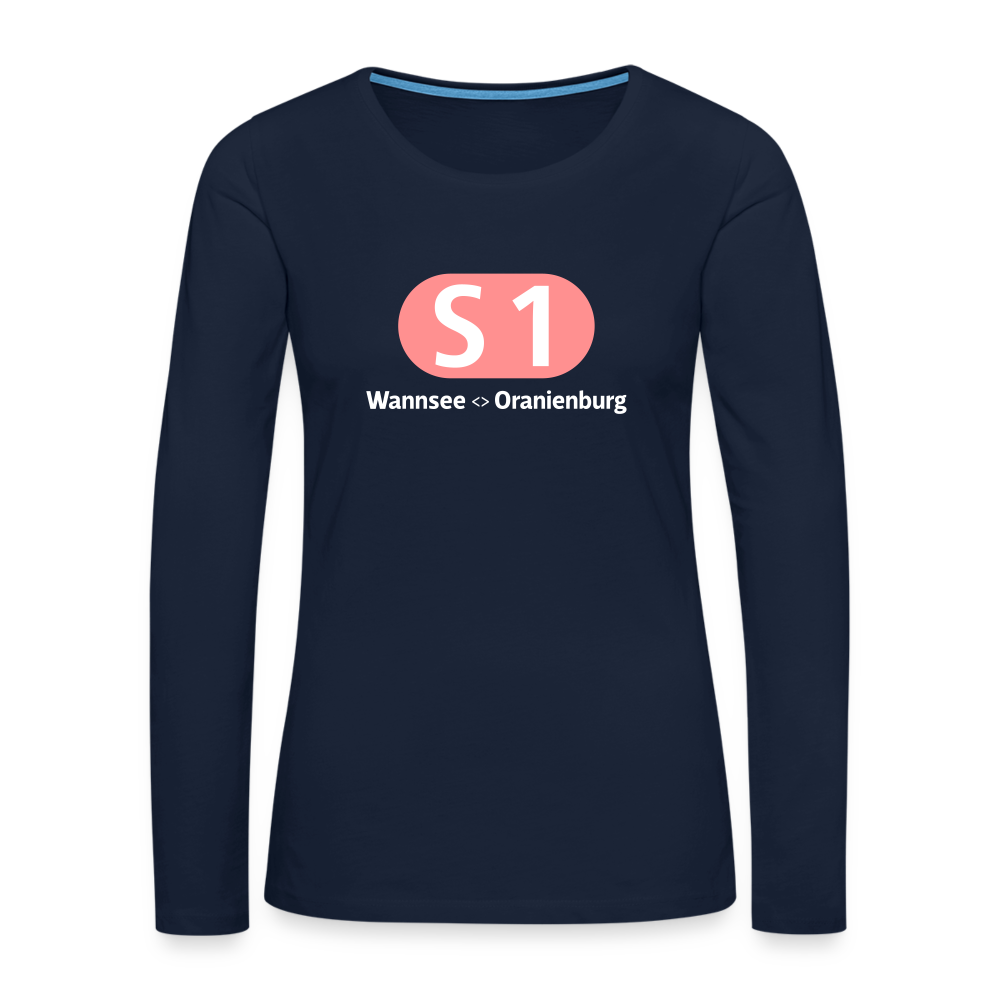 S1 - Frauen Premium Langarmshirt - Navy