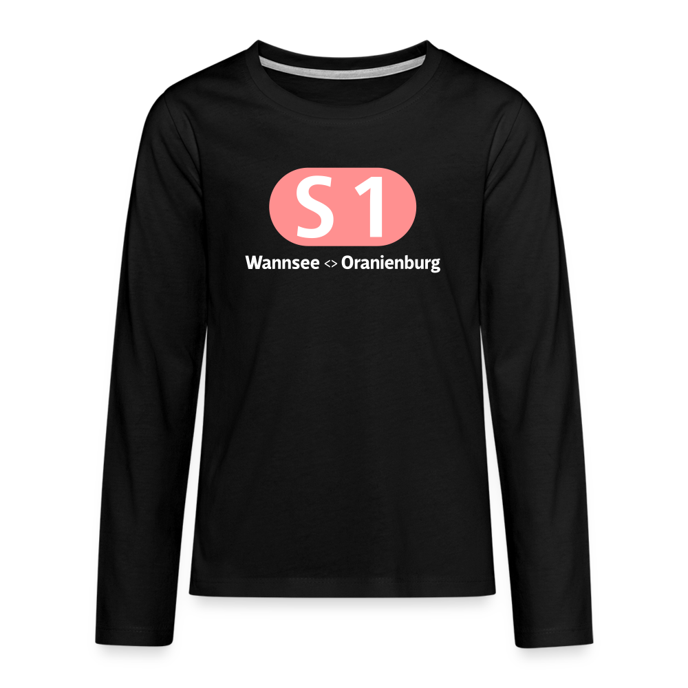 S1 - Teenager Langarmshirt - Schwarz