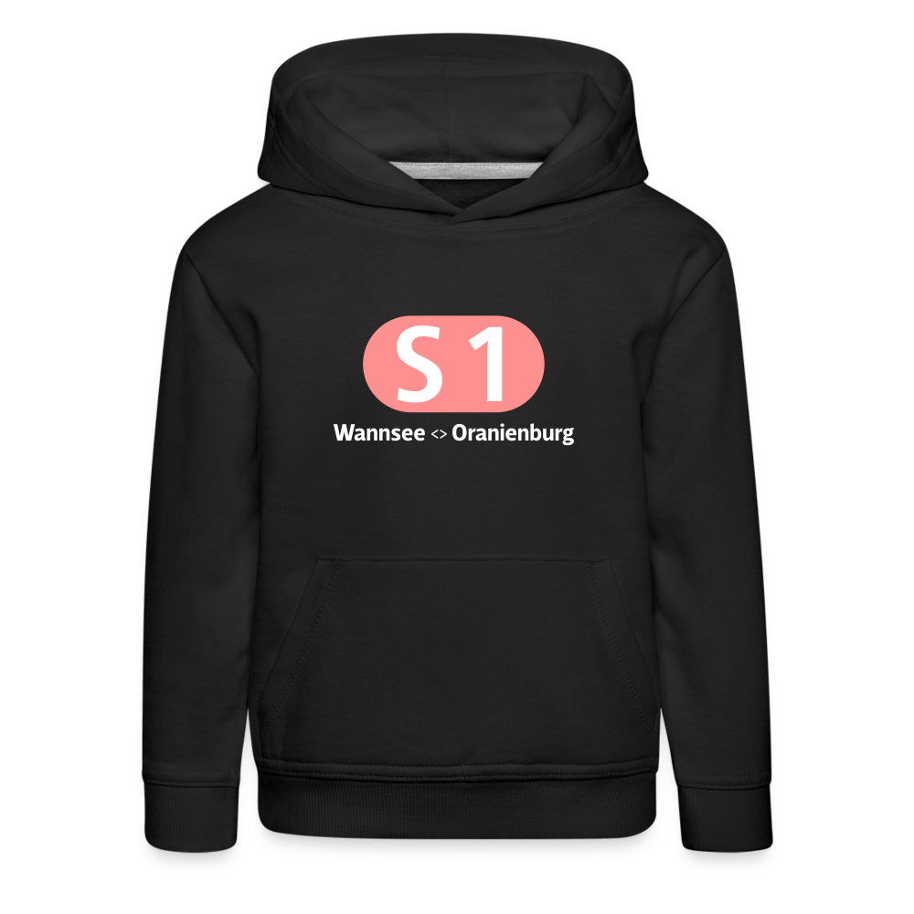 S1 - Kinder Premium Hoodie - Schwarz