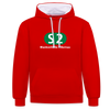 S2 - Kontrast Hoodie - Rot/Weiß