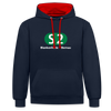 S2 - Kontrast Hoodie - Navy/Rot