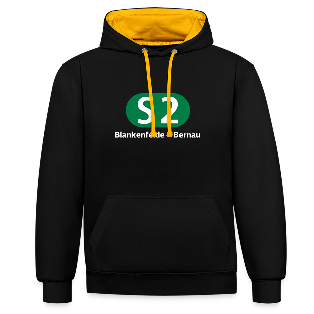 S2 - Kontrast Hoodie - Schwarz/Gold