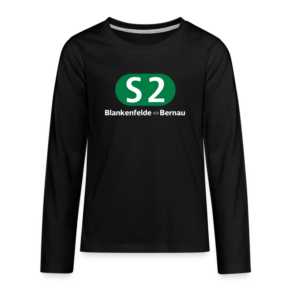 S2 - Teenager Langarmshirt - Schwarz