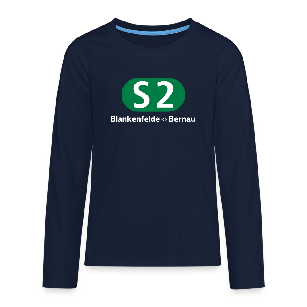 S2 - Teenager Langarmshirt - Navy