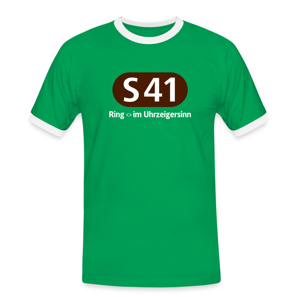 S41 - Männer Ringer T-Shirt - Kelly Green/Weiß