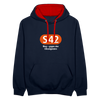 S42 - Kontrast Hoodie - Navy/Rot