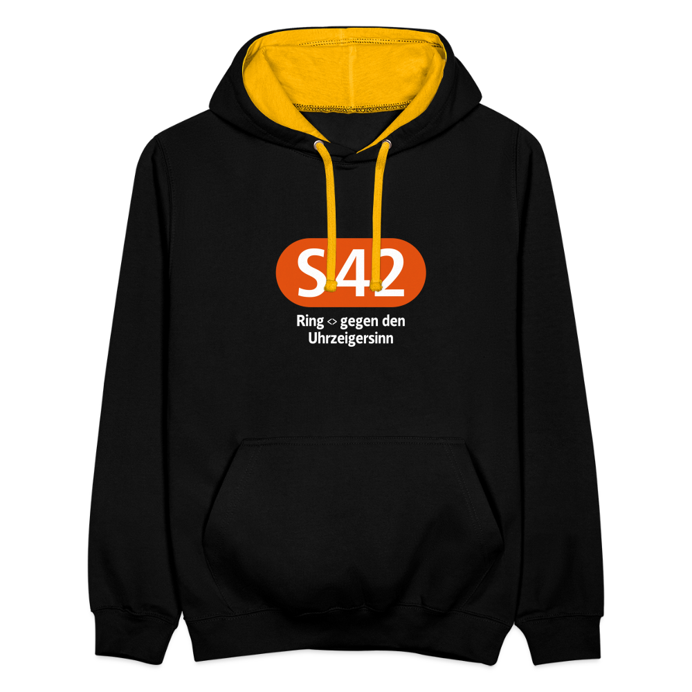 S42 - Kontrast Hoodie - Schwarz/Gold