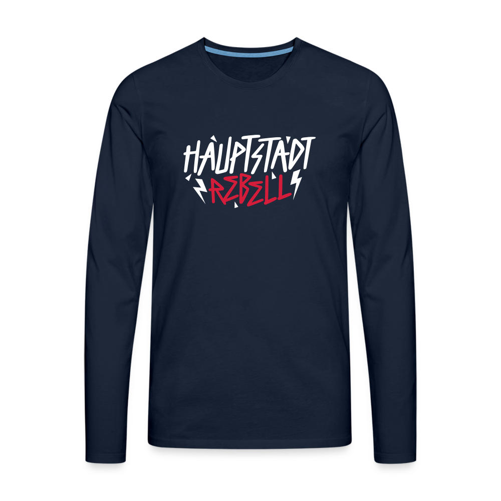Haupstadt Rebell - Männer Premium Langamshirt - Navy