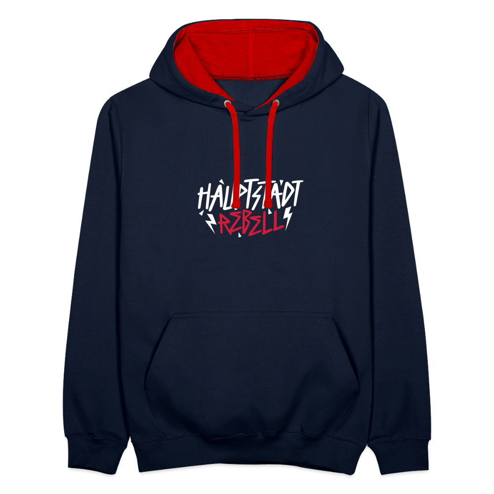 Haupstadt Rebell - Kontrast Hoodie - Navy/Rot