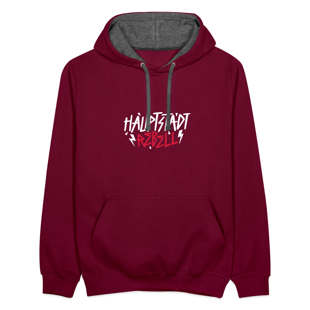 Haupstadt Rebell - Kontrast Hoodie - Weinrot/Anthrazit