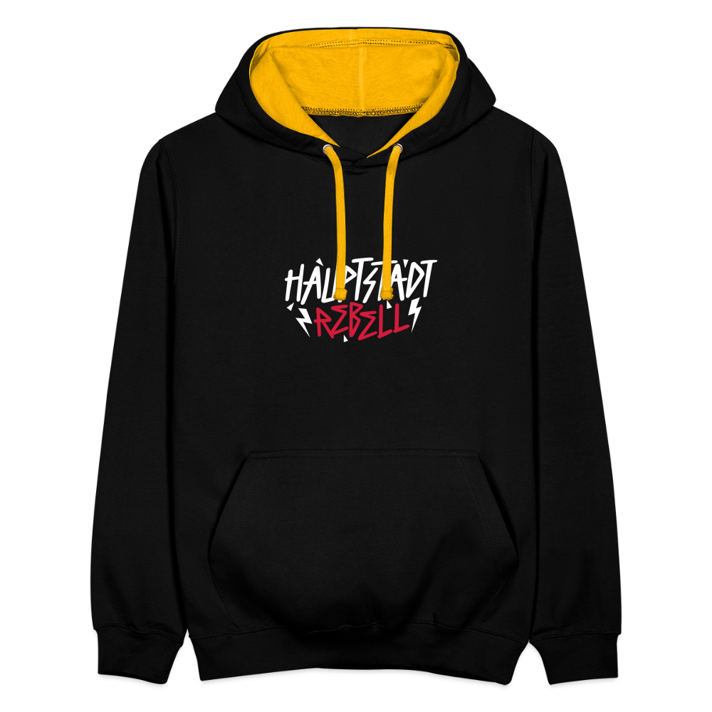 Haupstadt Rebell - Kontrast Hoodie - Schwarz/Gold