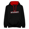 Uffjepasst! - Kontrast Hoodie - Schwarz/Rot