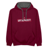 Uffjepasst! - Kontrast Hoodie - Weinrot/Anthrazit