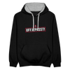 Uffjepasst! - Kontrast Hoodie - Schwarz/Grau meliert