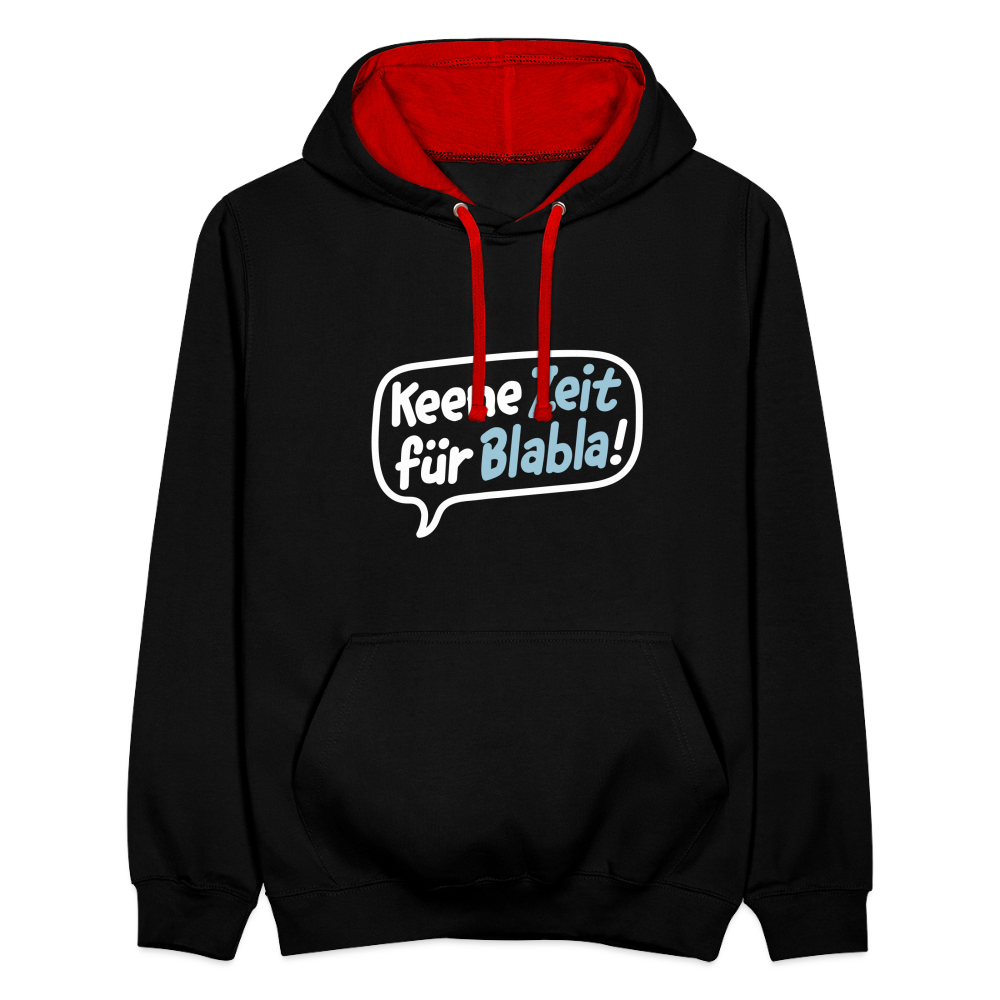 Keene Zeit für Blabla! - Kontrast Hoodie - Schwarz/Rot