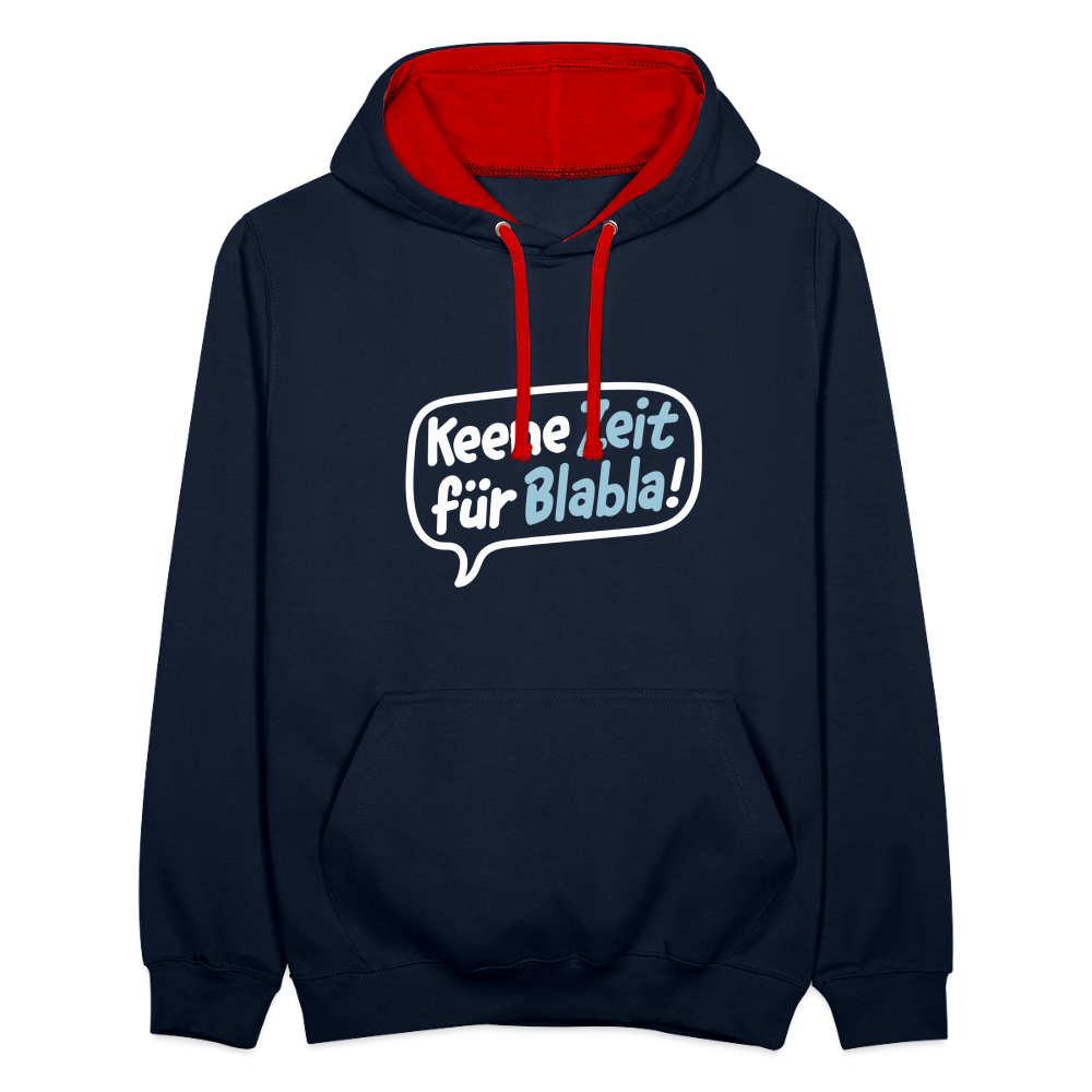 Keene Zeit für Blabla! - Kontrast Hoodie - Navy/Rot