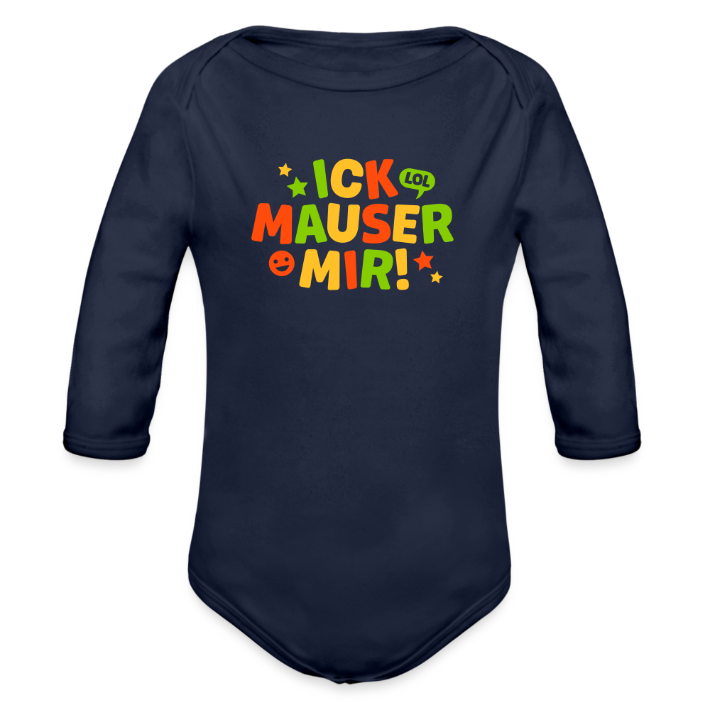 ick mauser - Bio-Langarmbody - Dunkelnavy