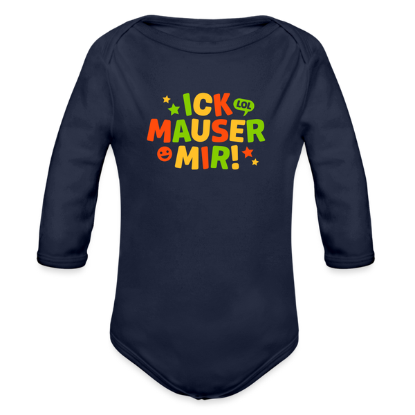 ick mauser - Bio-Langarmbody - Dunkelnavy