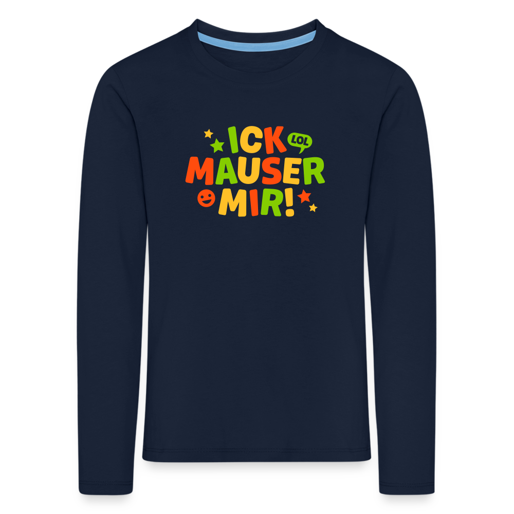 ick mauser - Kinder Langarmshirt - Navy