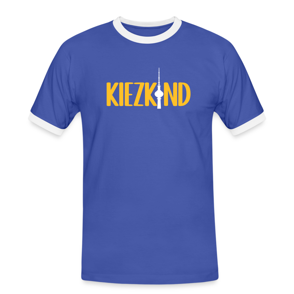 Kiezkind - Männer Ringer T-Shirt - Blau/Weiß