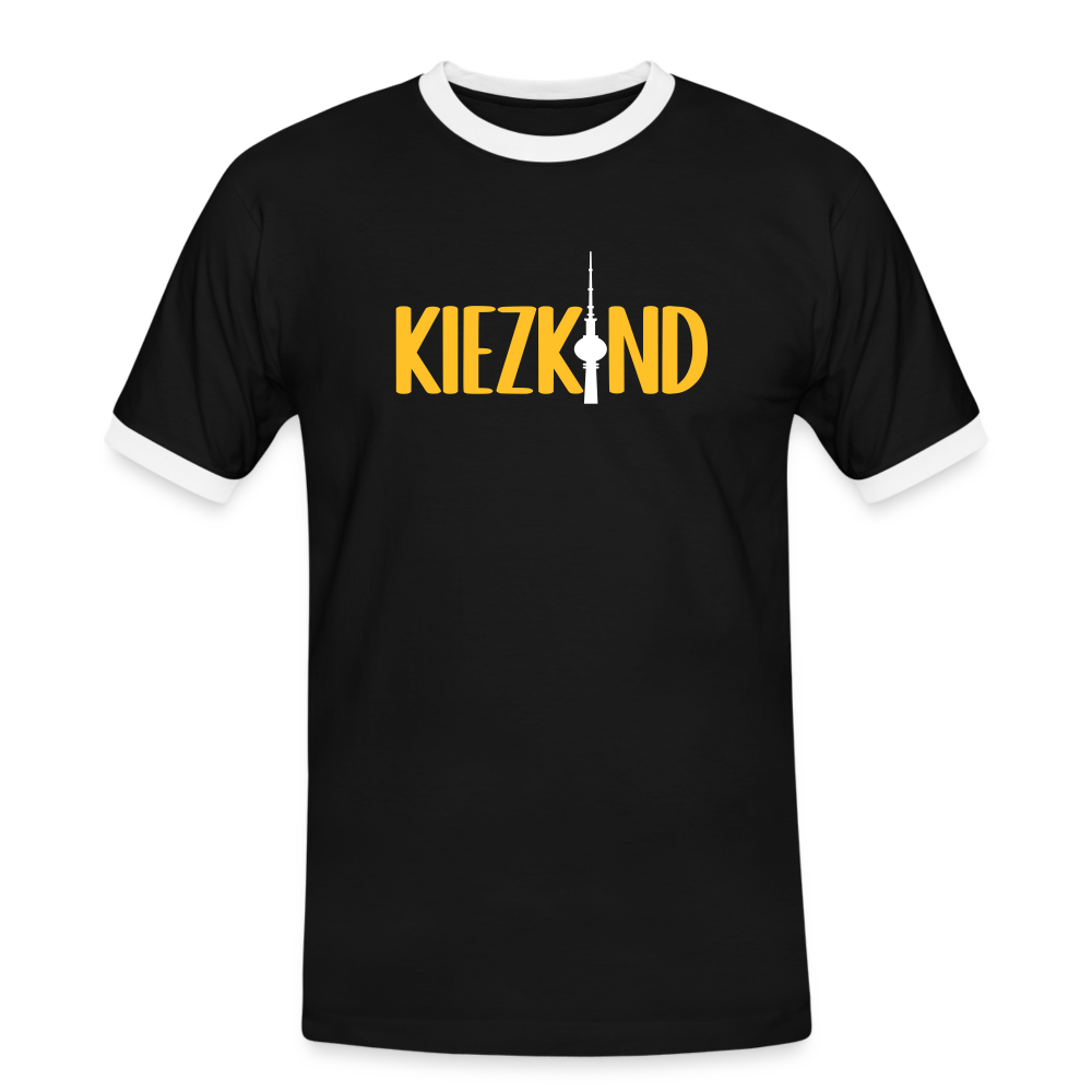 Kiezkind - Männer Ringer T-Shirt - Schwarz/Weiß