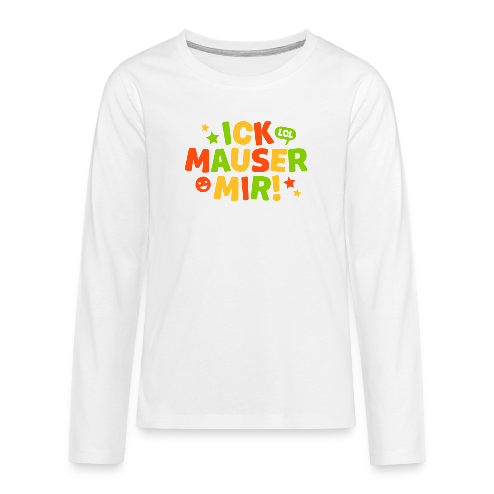 ick mauser - Teenager Langarmshirt - Weiß