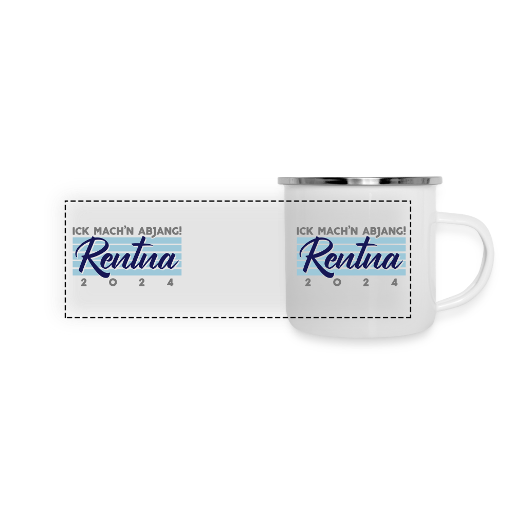Rentna in Berlin - Emaille Tasse - Weiß