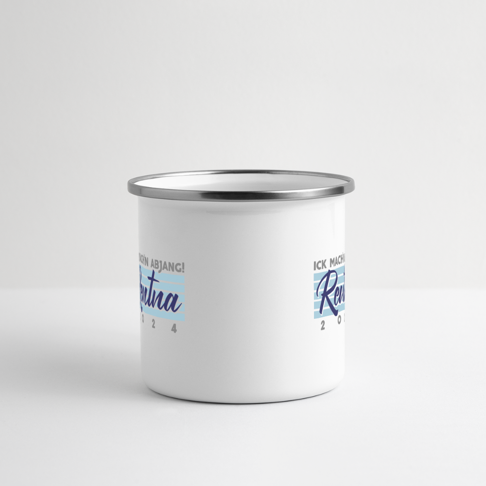 Rentna in Berlin - Emaille Tasse - Weiß