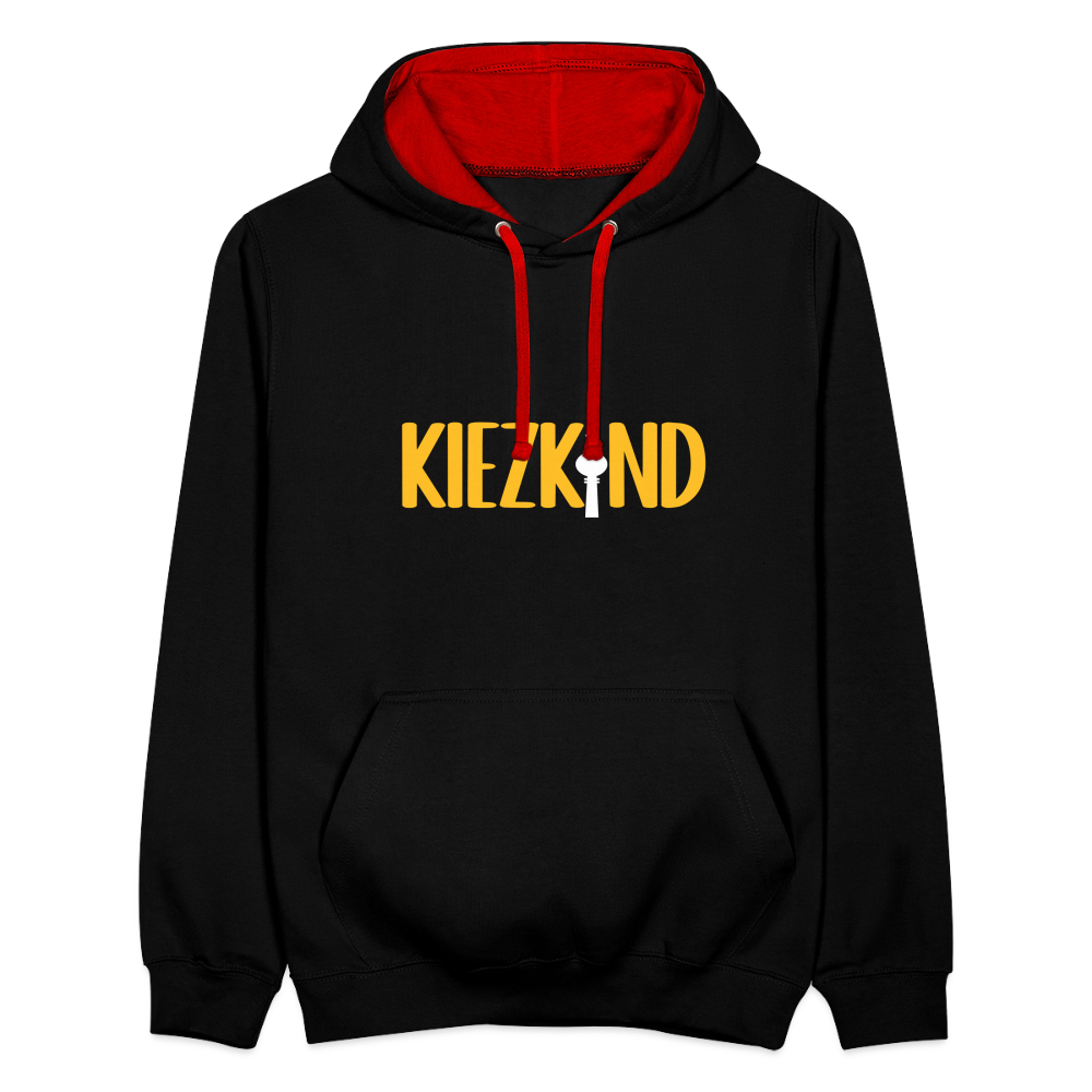Kiezkind - Kontrast Hoodie - Schwarz/Rot