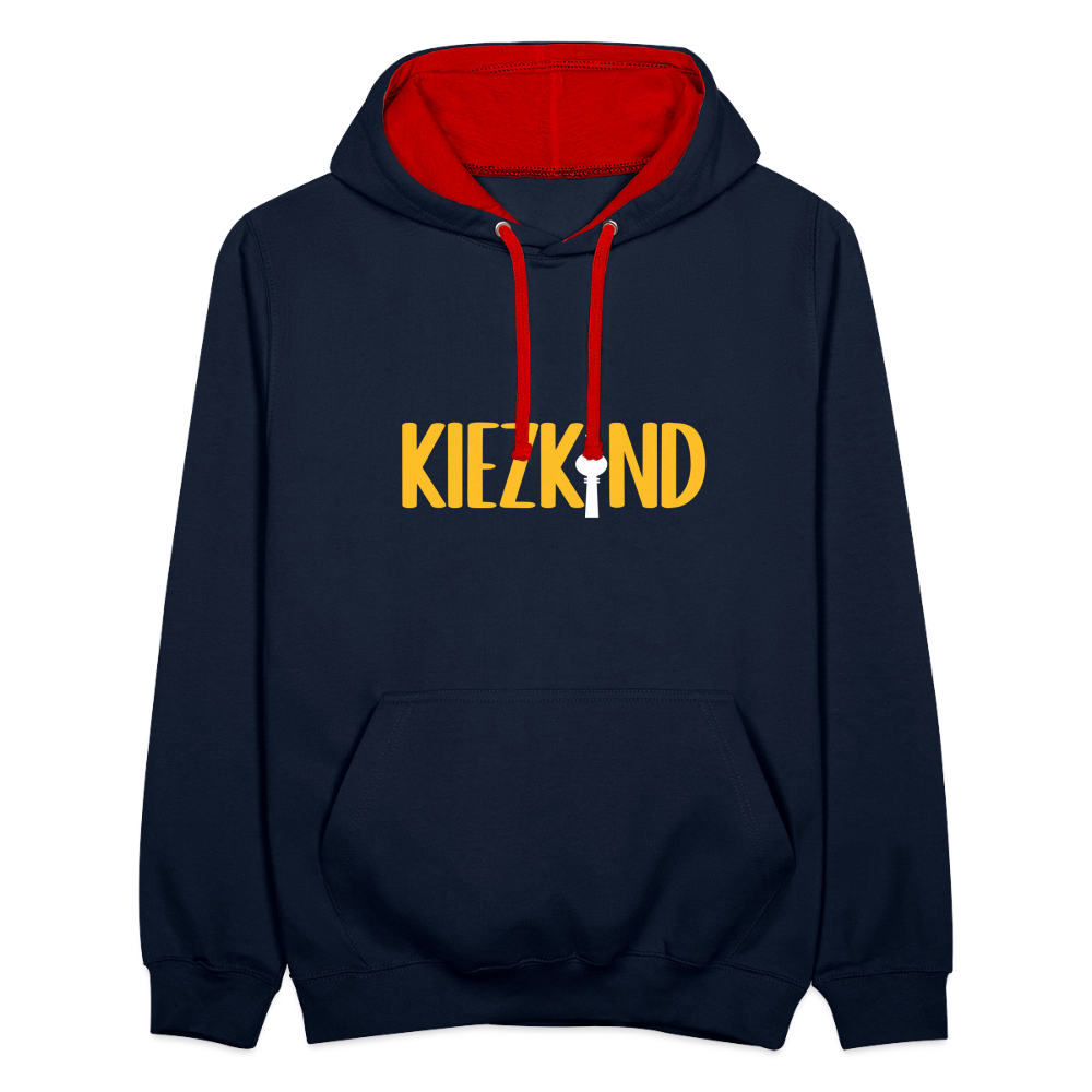 Kiezkind - Kontrast Hoodie - Navy/Rot
